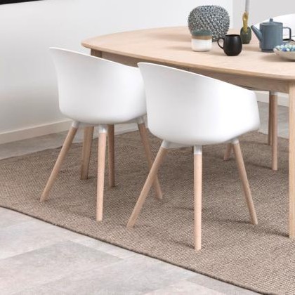 Chaise de salle à manger Anouck - blanc/chêne