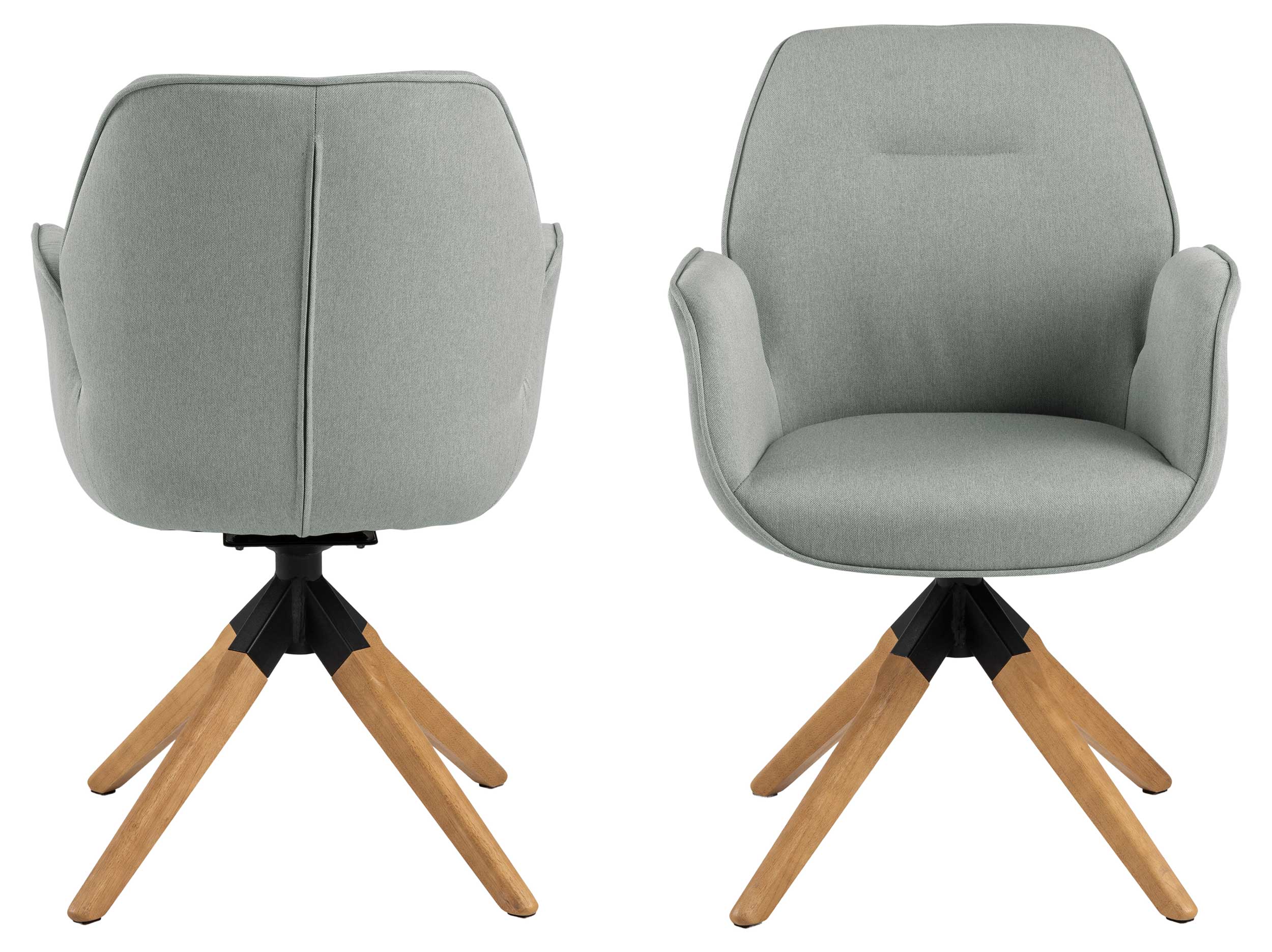 Chaise de salle à manger Aubin - pivotant - gris clair/brun - Image 8