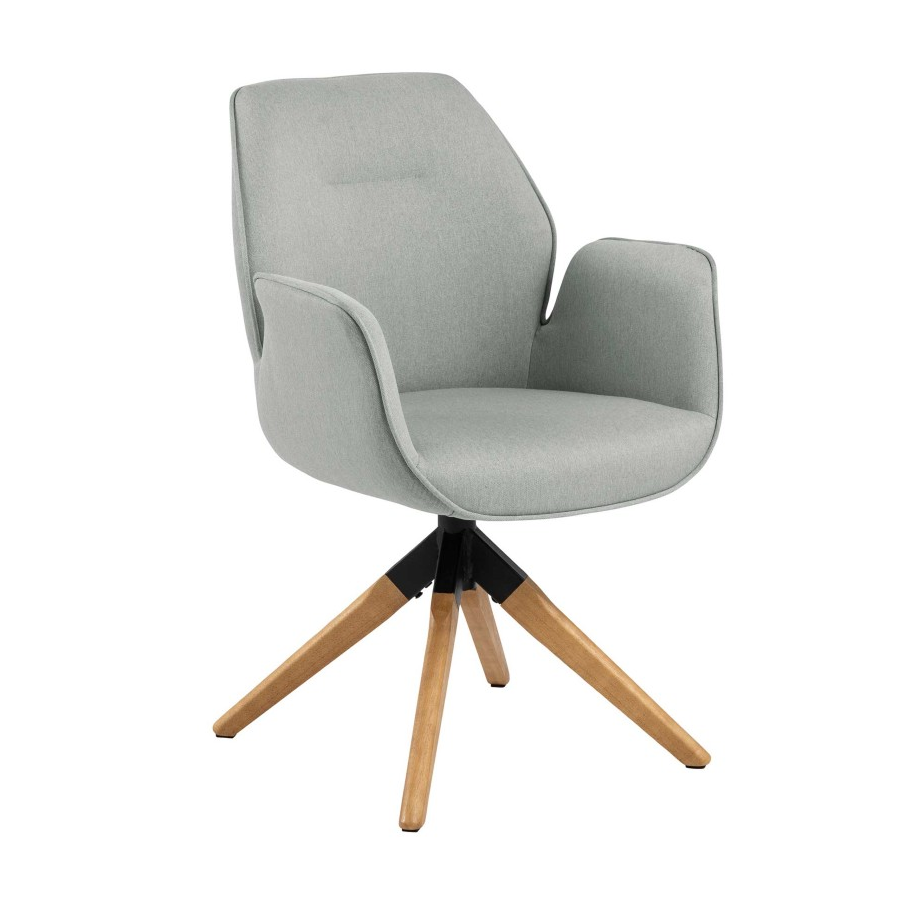 Chaise de salle à manger Aubin - pivotant - gris clair/brun - Image 1