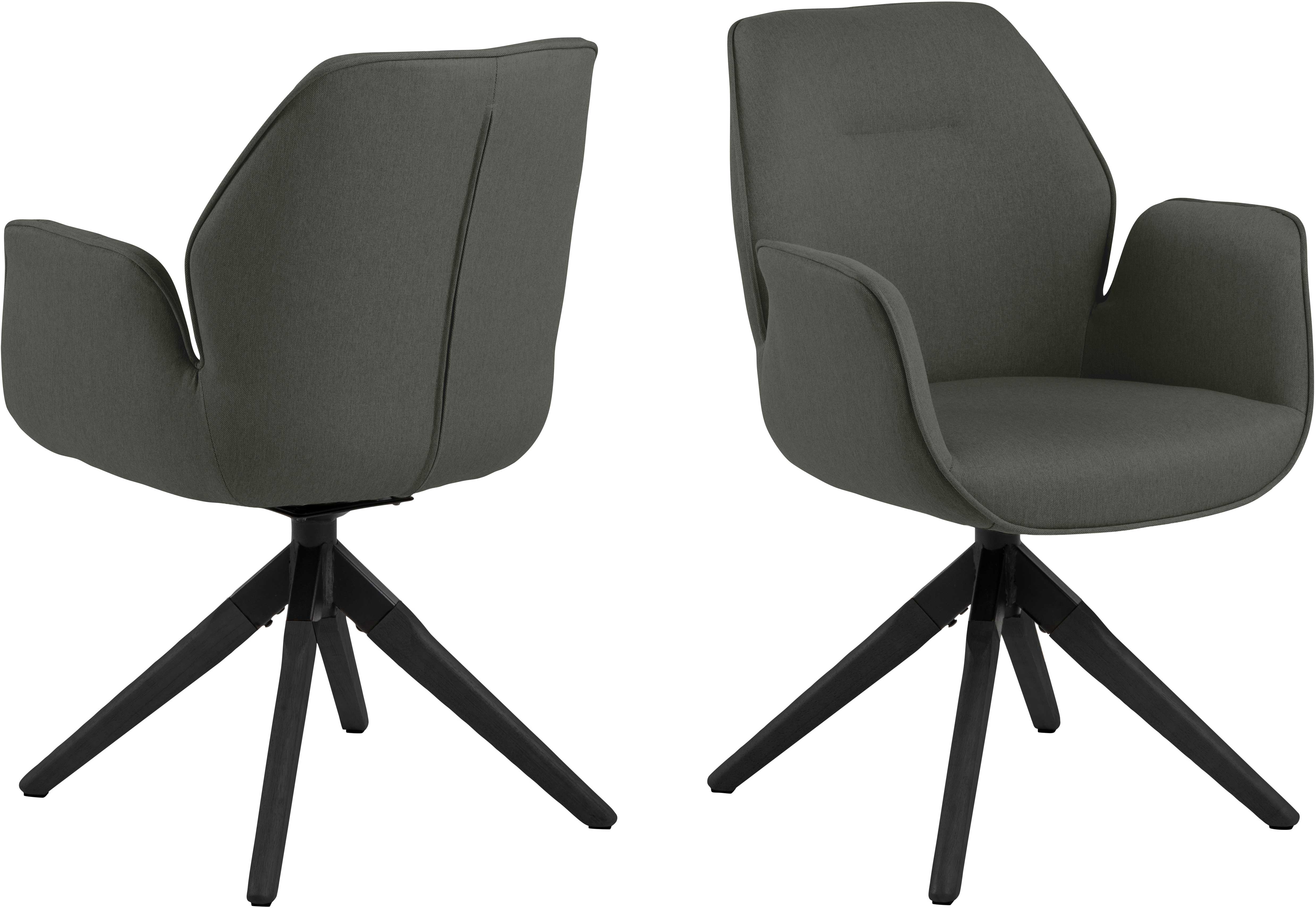 Chaise de salle à manger Aubin - pivotant - gris foncé - Image 2