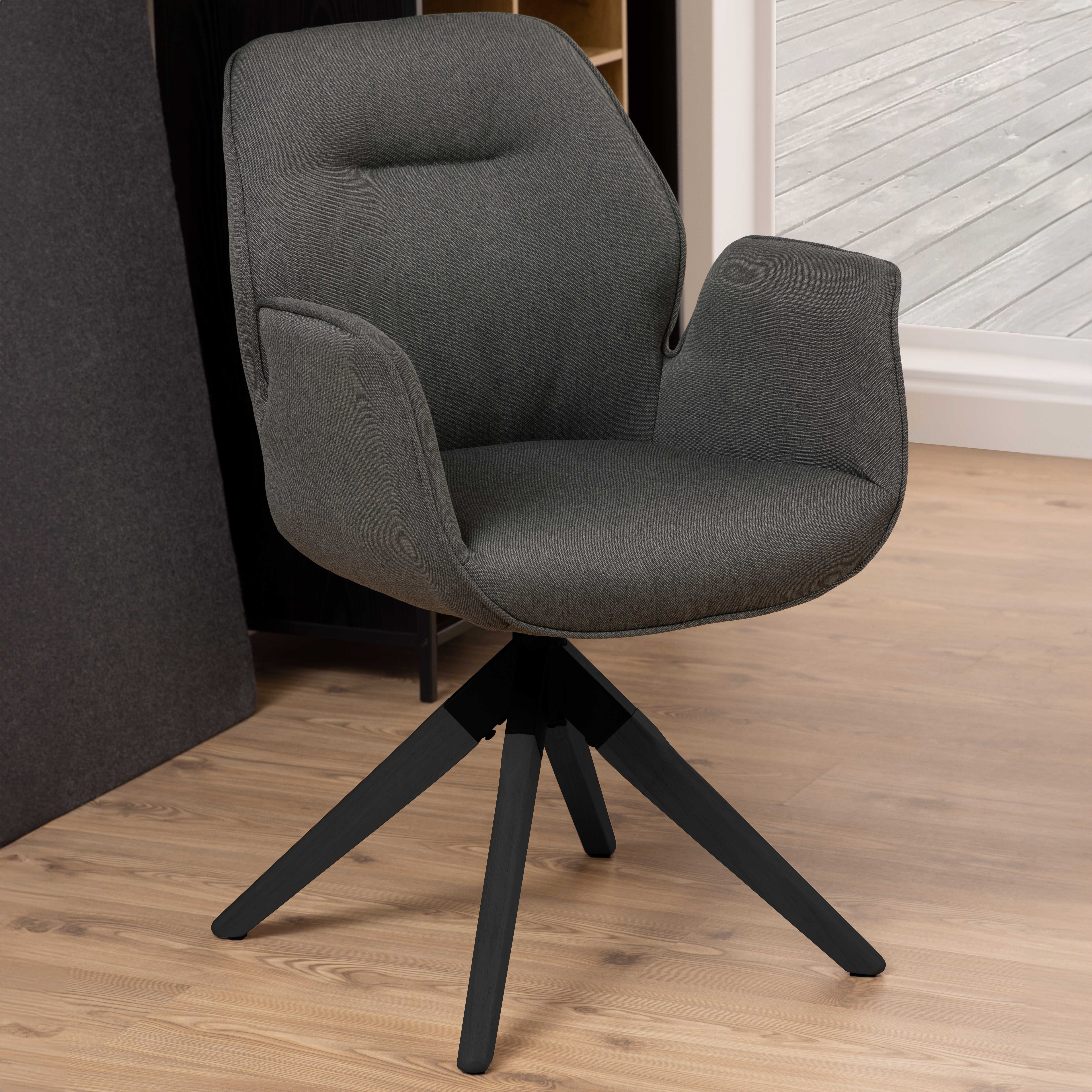 Chaise de salle à manger Aubin - pivotant - gris foncé