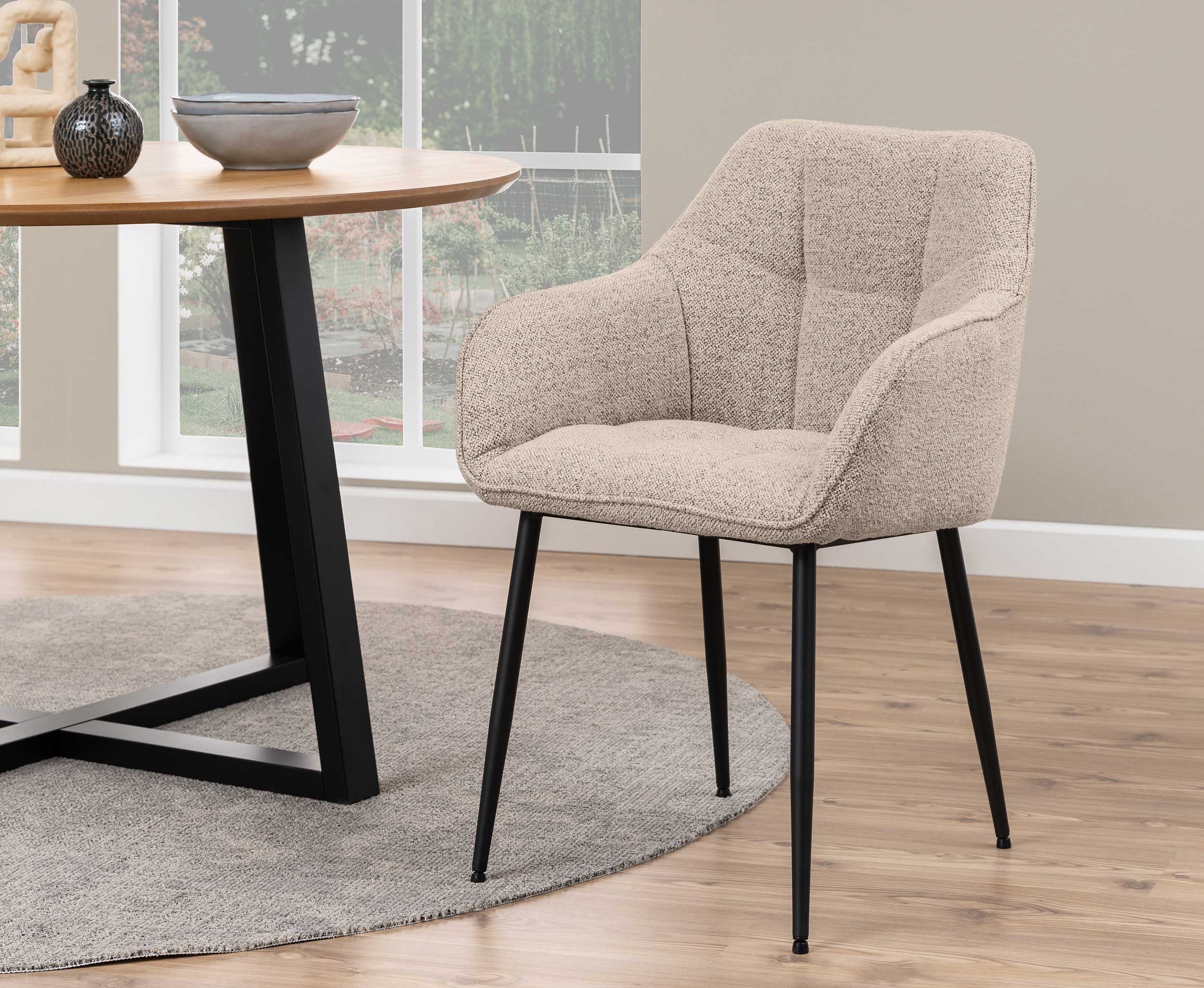 Chaise de salle à manger Brenda - beige - Image 7