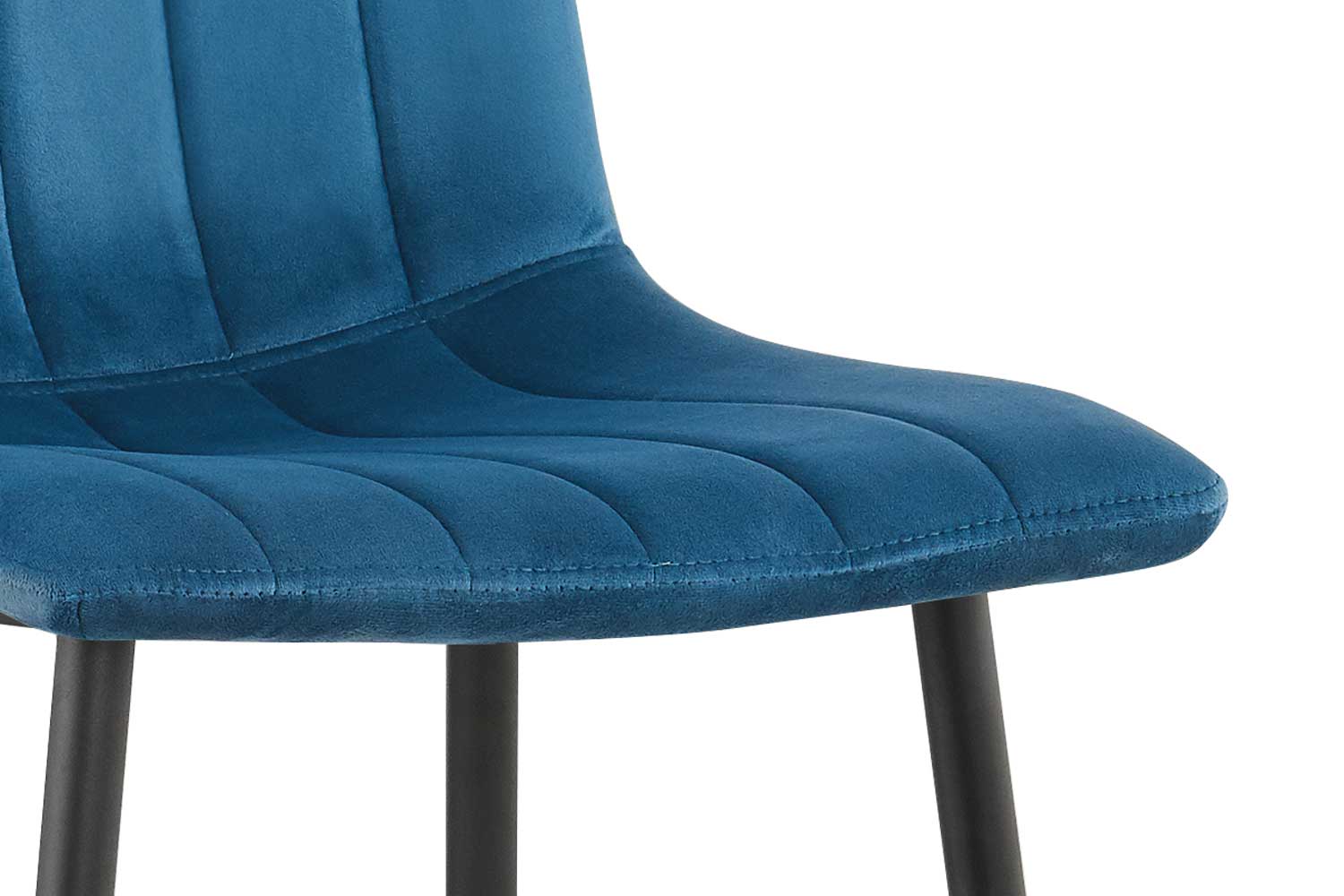 Chaise de salle à manger en velours Willie - bleu/noir - Image 2