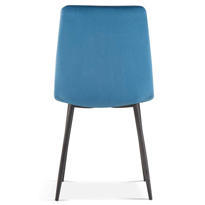 Chaise de salle à manger en velours Willie - bleu/noir - Image 5
