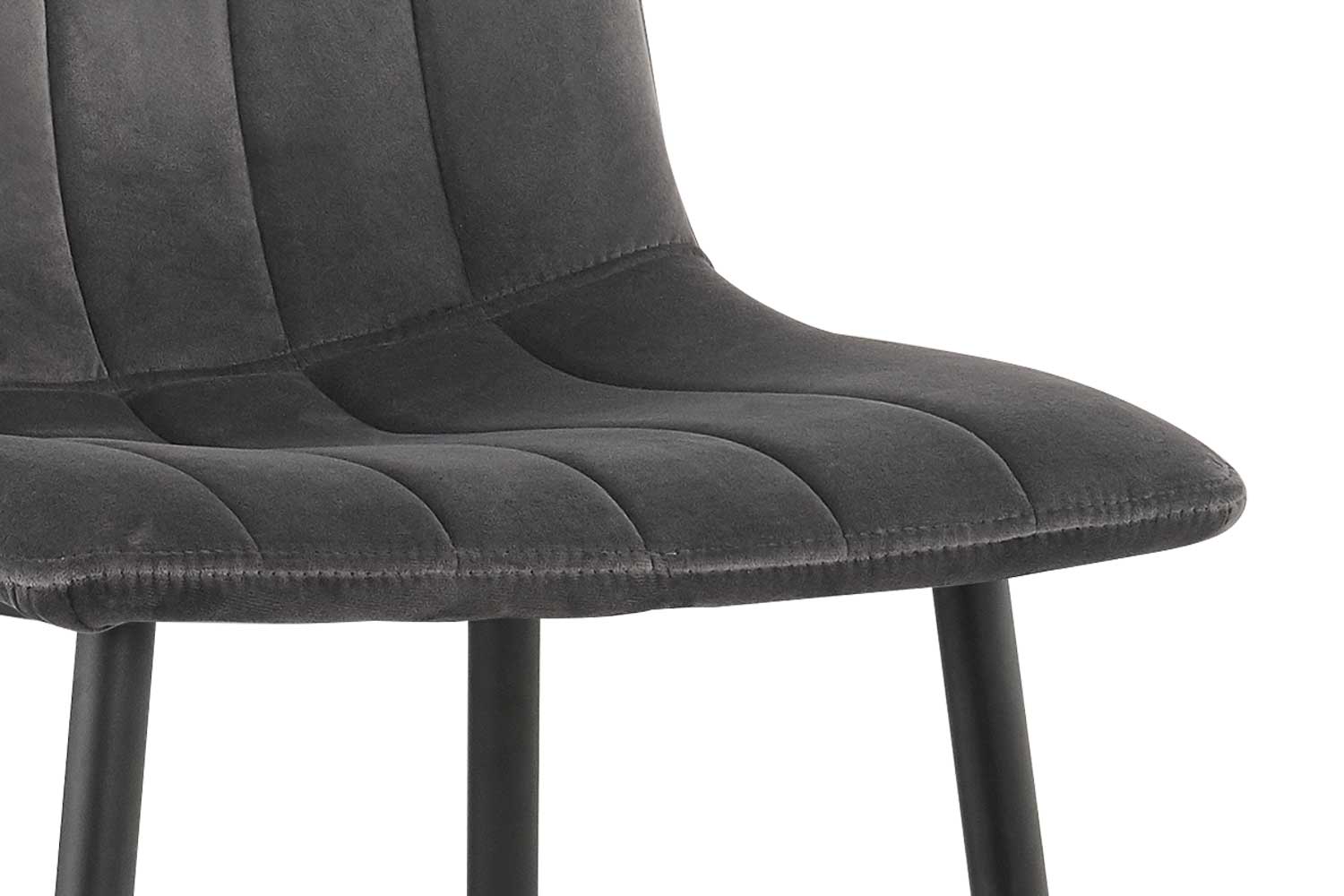 Chaise de salle à manger en velours Willie - gris/noir - Image 2