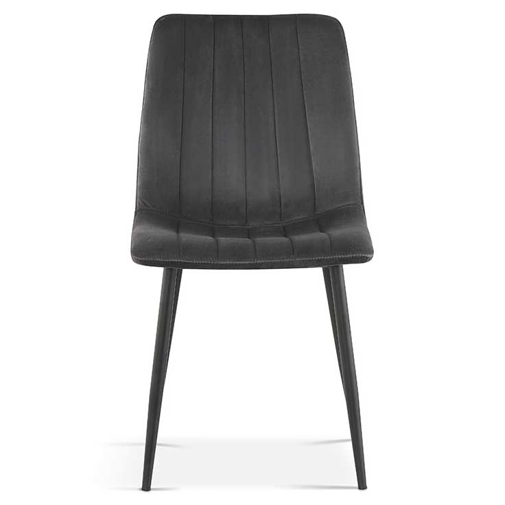 Chaise de salle à manger en velours Willie - gris/noir - Image 7