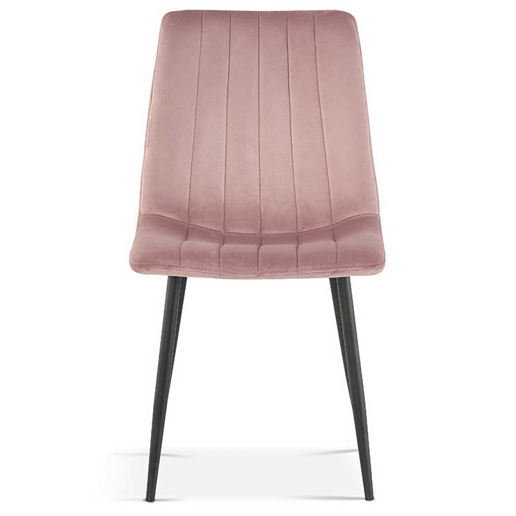 Chaise de salle à manger en velours Willie - rose/noir - Image 7