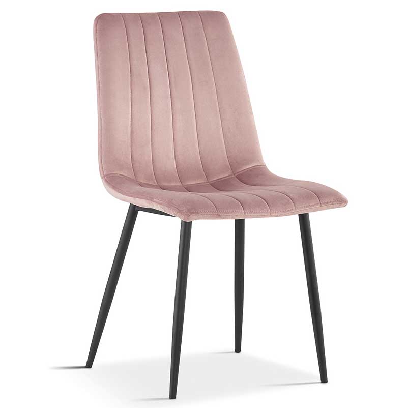 Chaise de salle à manger en velours Willie - rose/noir - Image 10