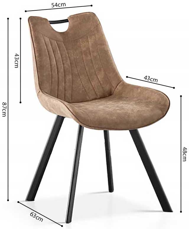 Chaise de salle à manger Paco - brun - Image 2