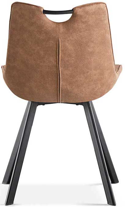 Chaise de salle à manger Paco - brun - Image 4