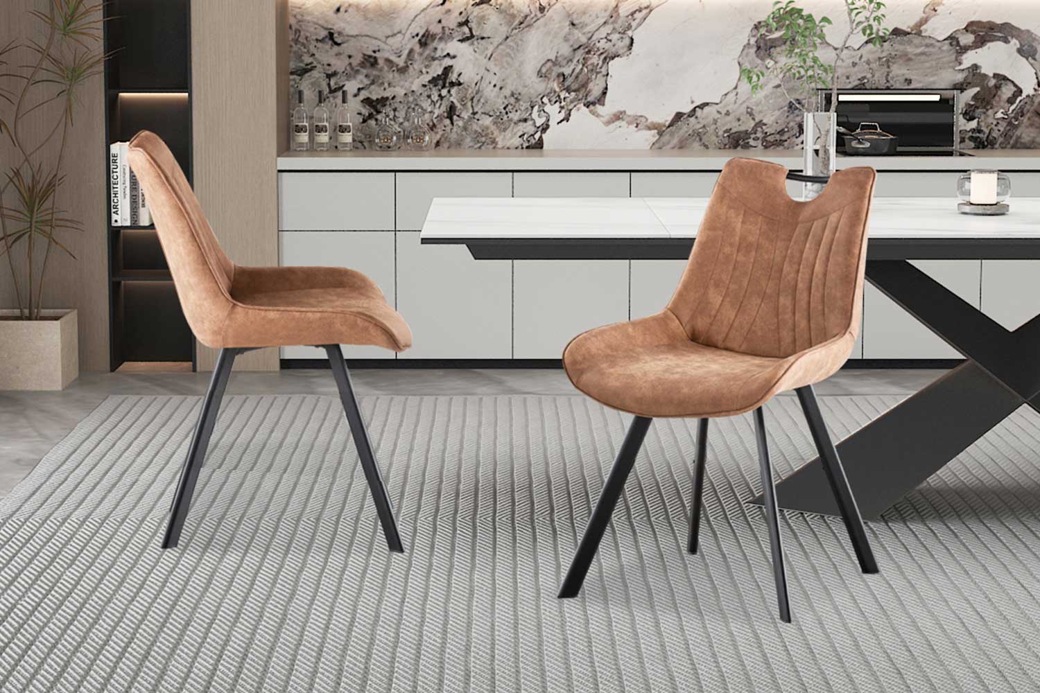 Chaise de salle à manger Paco - brun - Image 6