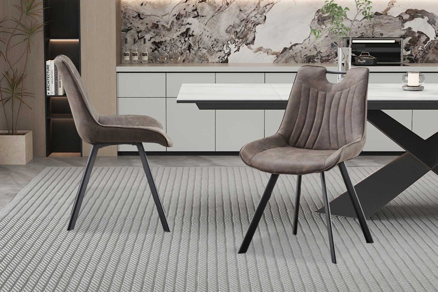 Chaise de salle à manger Paco - gris foncé - Image 6