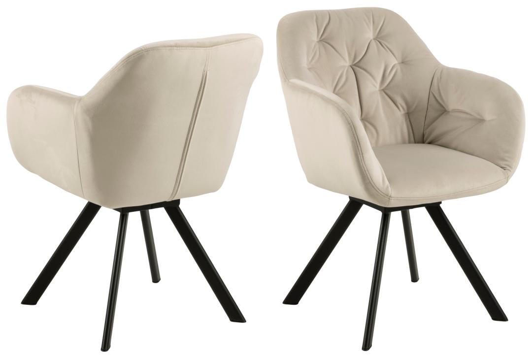 Chaise de salle à manger pivotante Levon - beige - Image 9