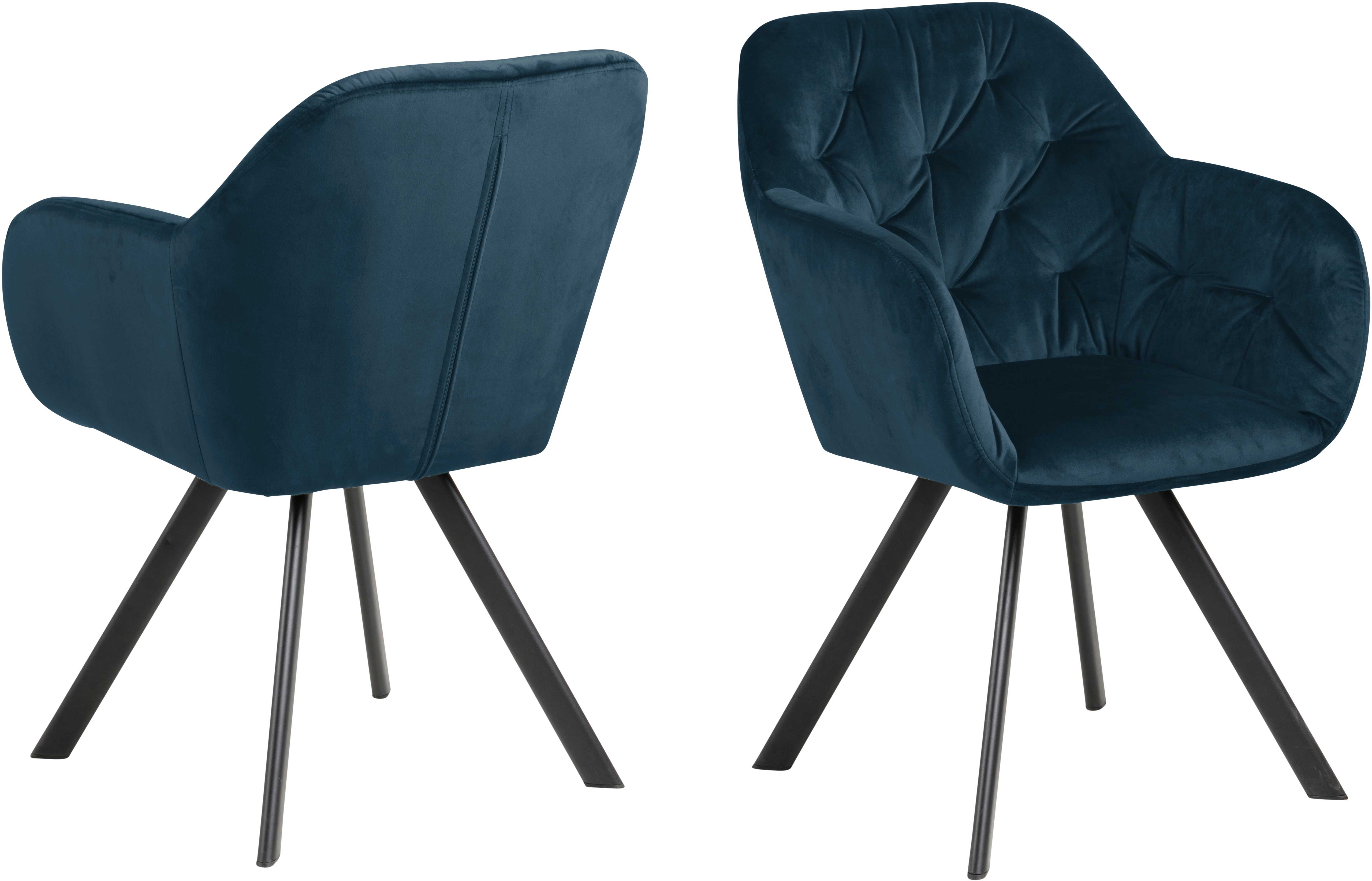 Chaise de salle à manger pivotante Levon - bleu marine - Image 2