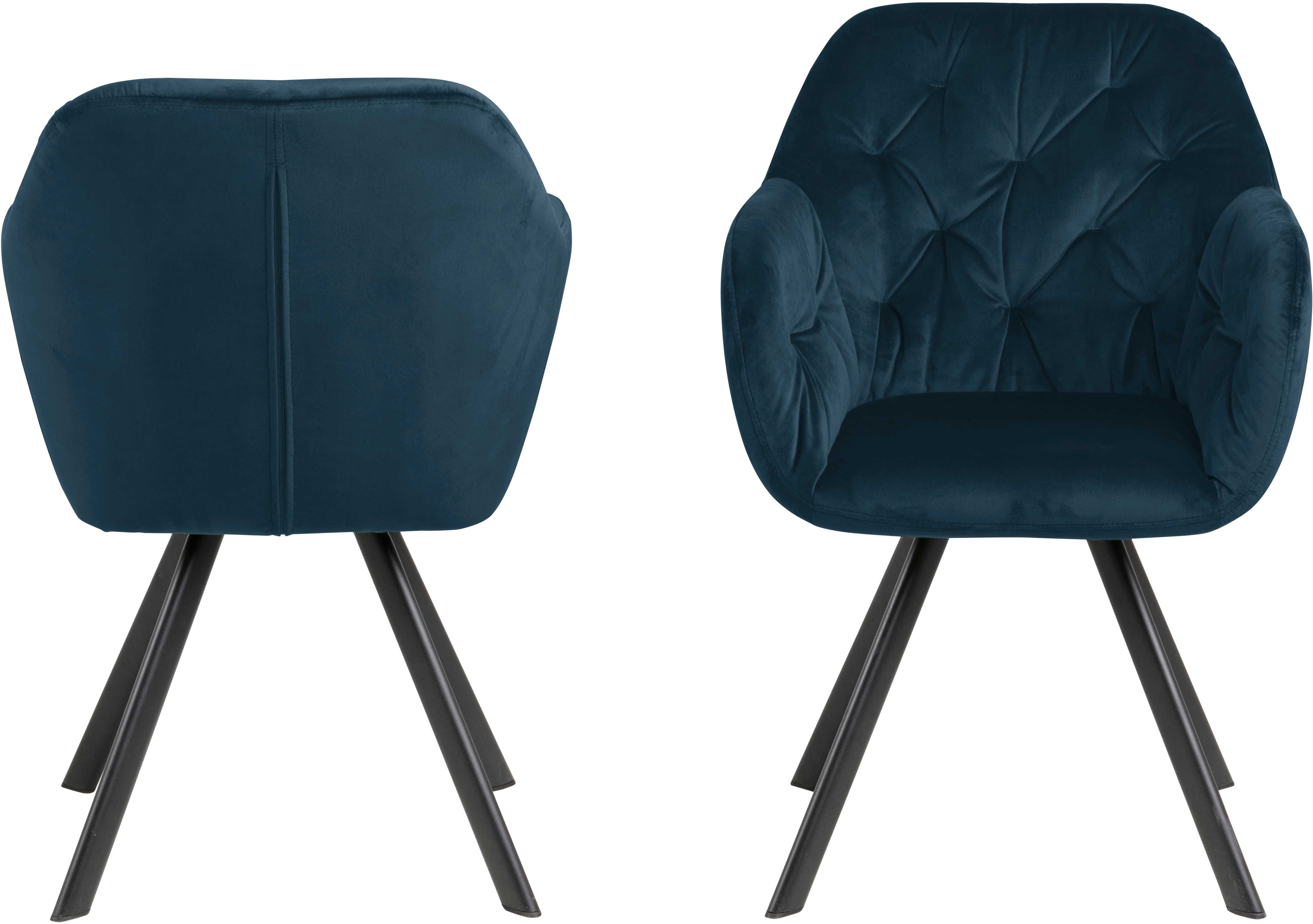 Chaise de salle à manger pivotante Levon - bleu marine - Image 3