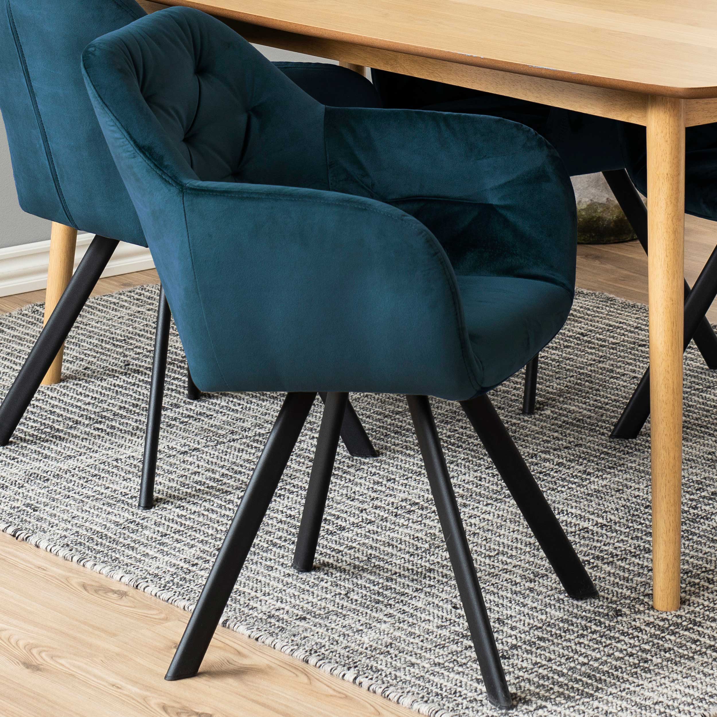 Chaise de salle à manger pivotante Levon - bleu marine