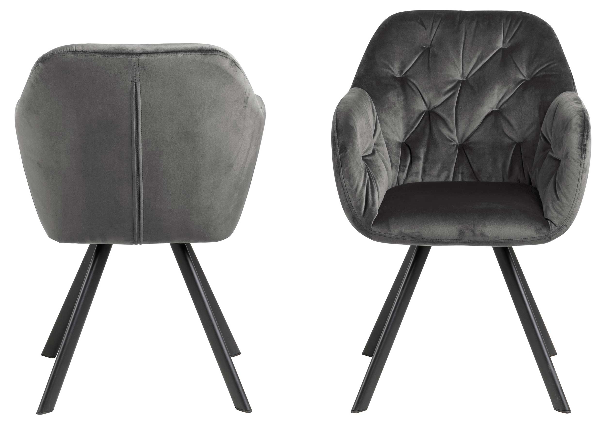 Chaise de salle à manger pivotante Lola - gris foncé - Image 2