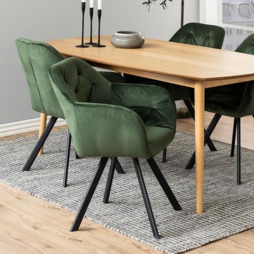 Chaise de salle à manger pivotante Lola - vert foncé