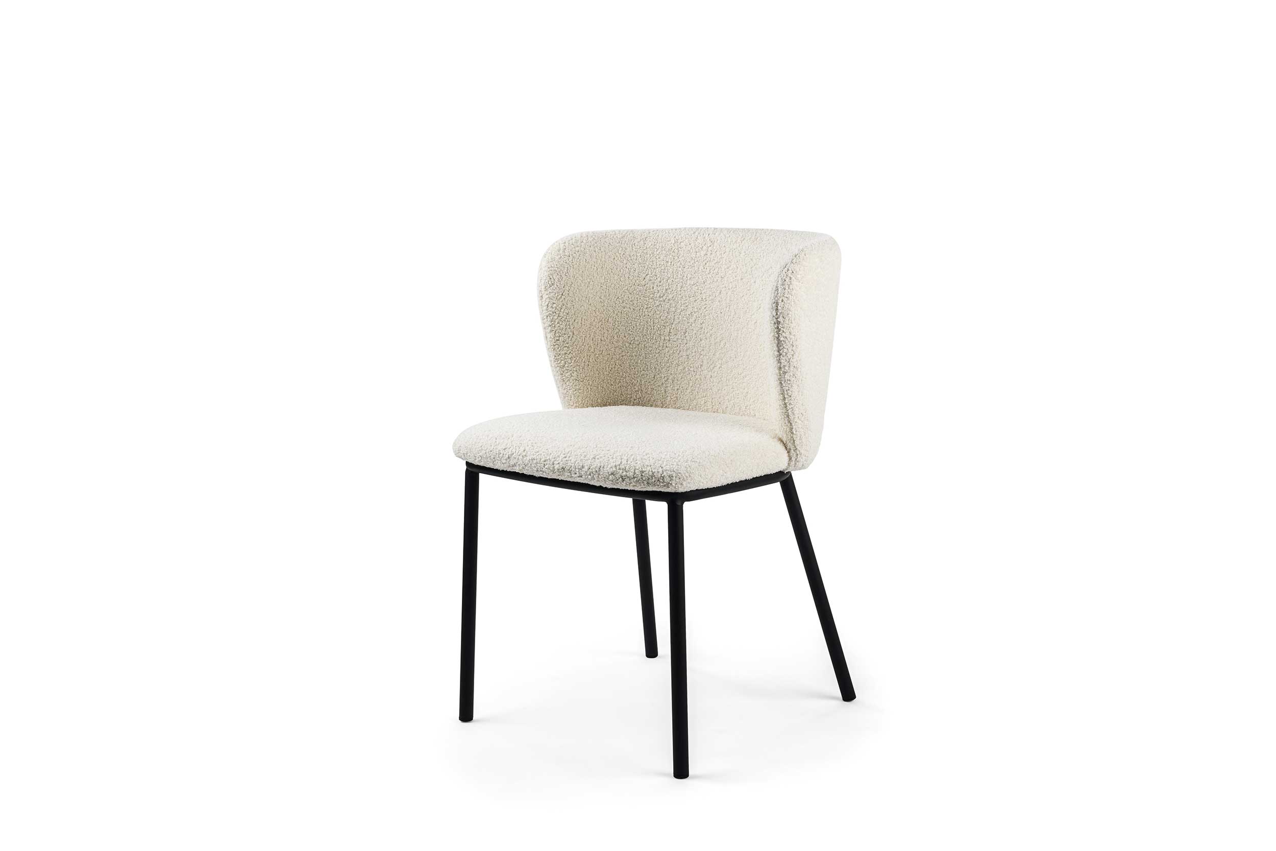 Chaise de salle à manger Sinan tissu teddy - naturel - Image 4