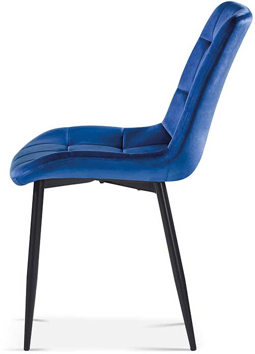 Chaise de salle à manger Tanja-velours bleu - Image 3