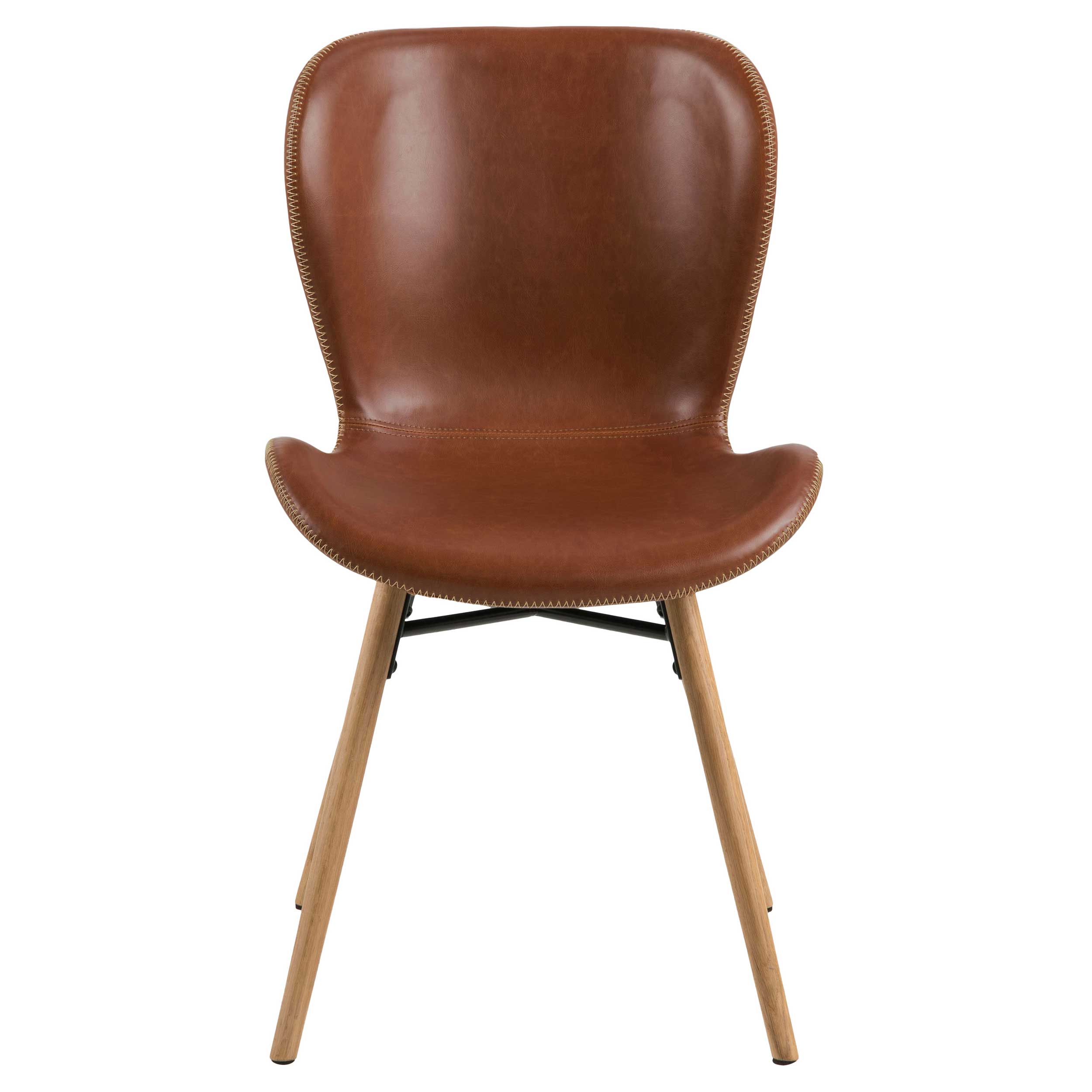 Chaise en similicuir Tilda avec pieds obliques - cognac/chêne - Image 6