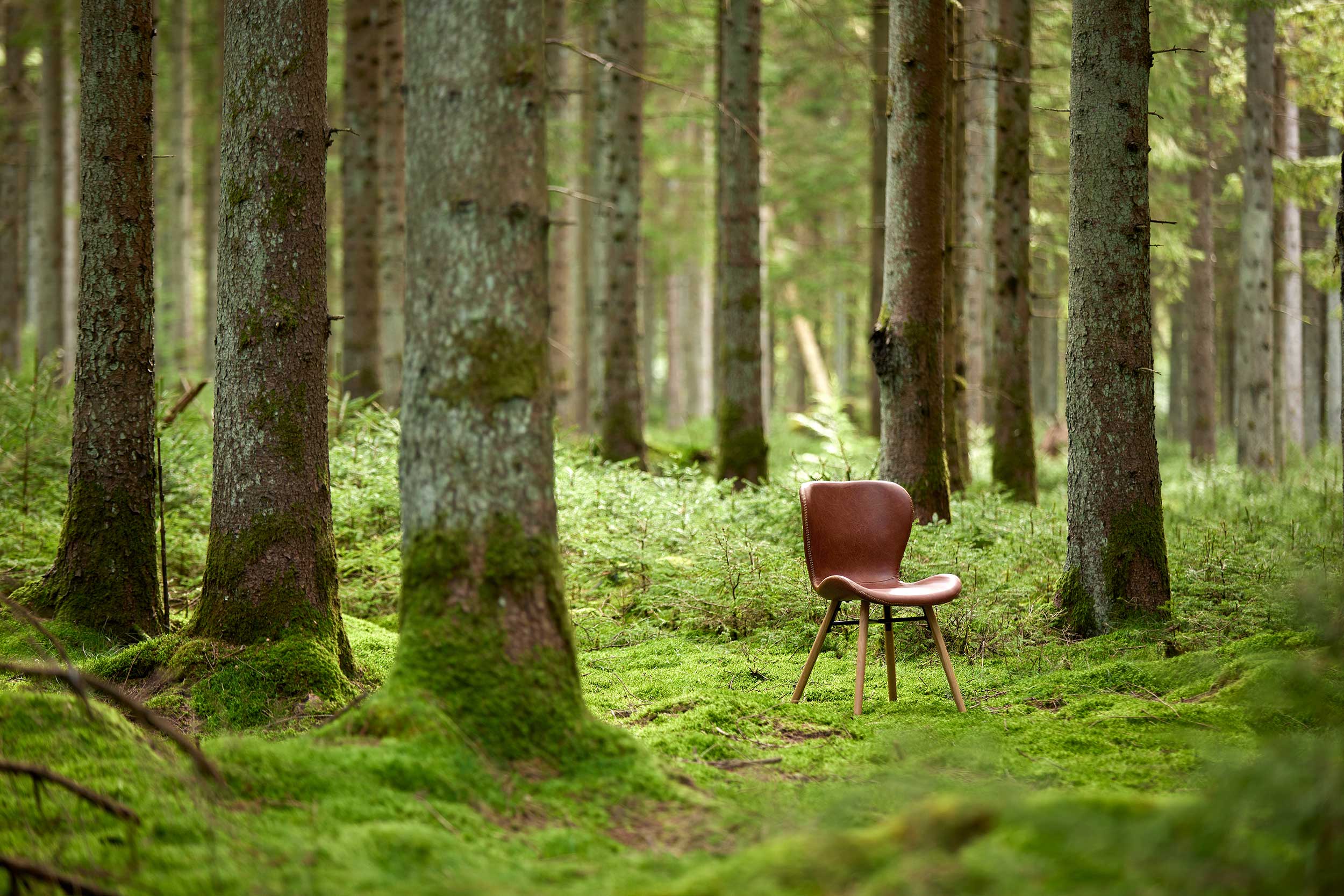 Chaise en similicuir Tilda avec pieds obliques - cognac/chêne - Image 9