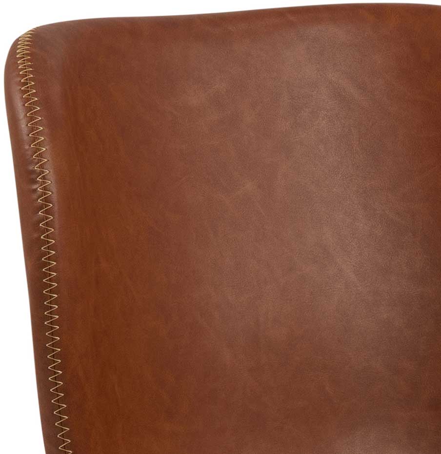 Chaise en similicuir Tilda avec pieds obliques - cognac/noir - Image 3