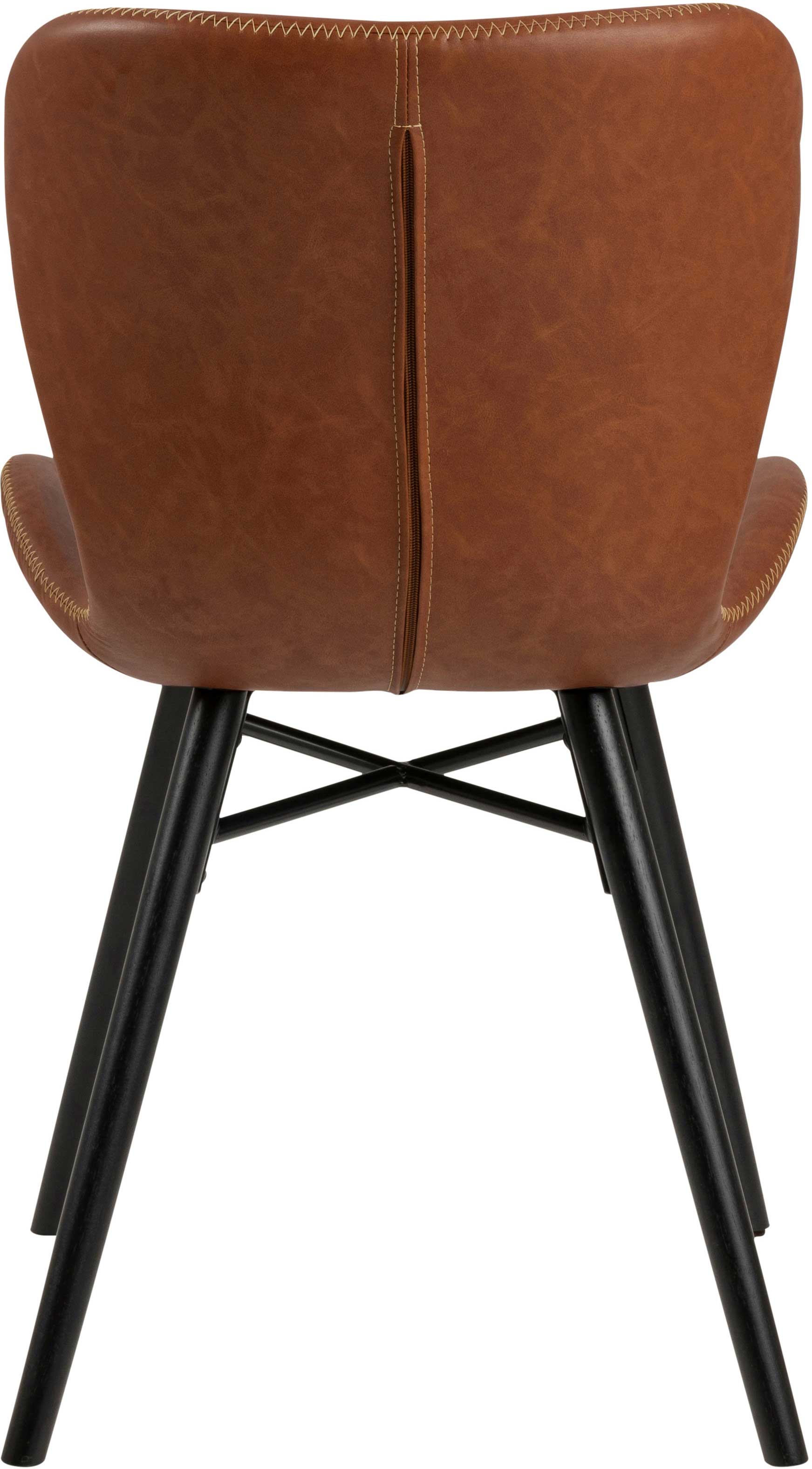 Chaise en similicuir Tilda avec pieds obliques - cognac/noir - Image 7