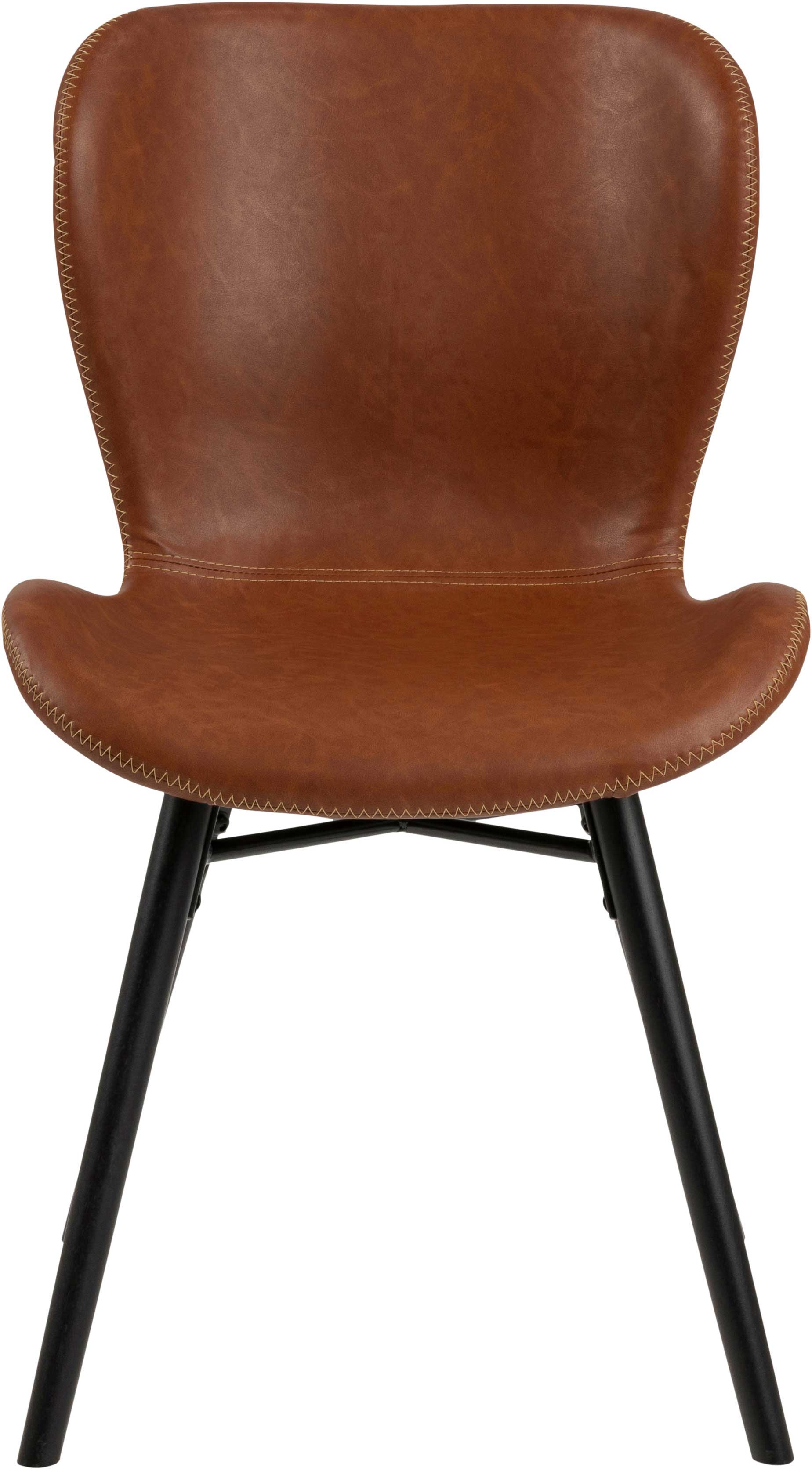 Chaise en similicuir Tilda avec pieds obliques - cognac/noir - Image 10