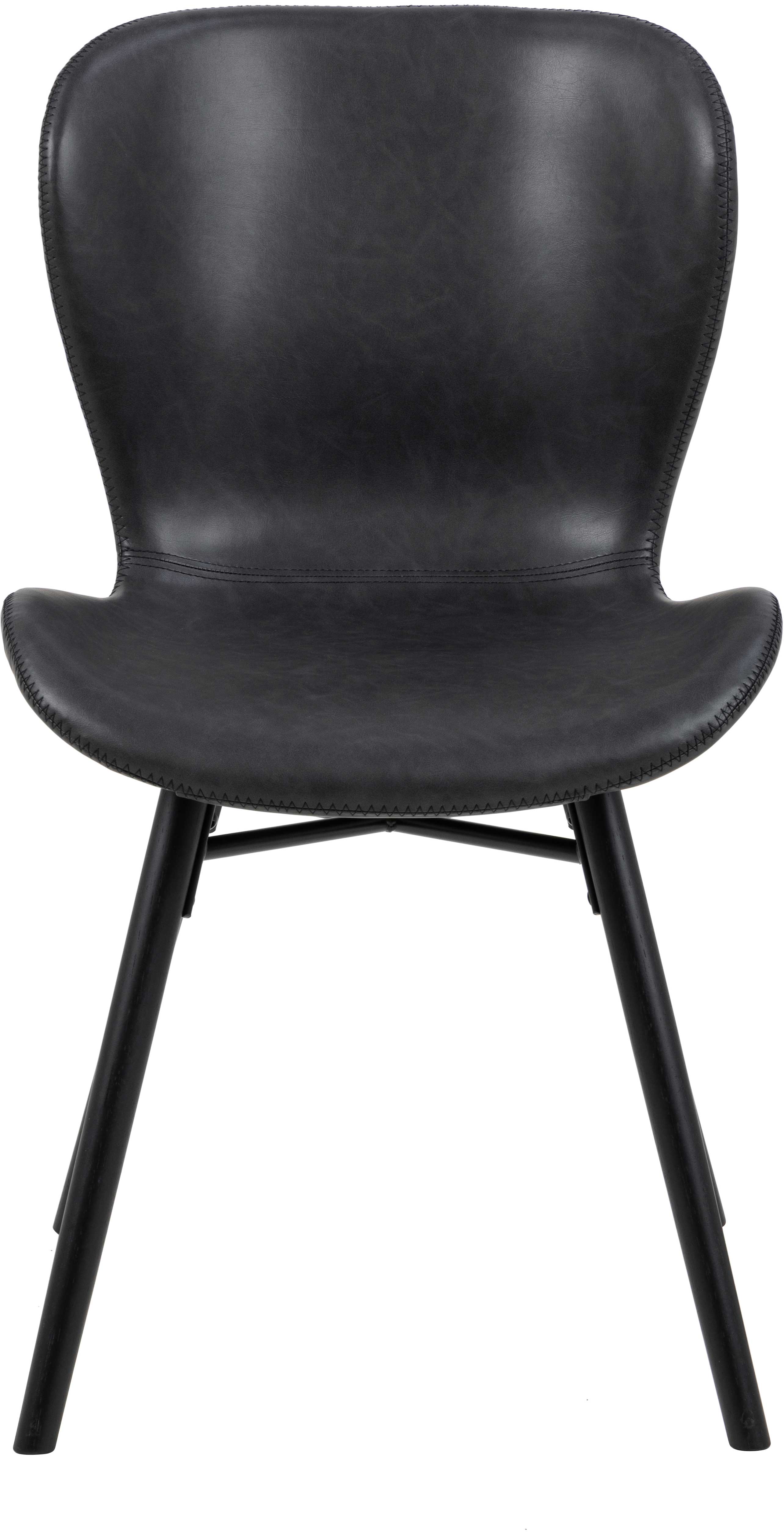 Chaise en similicuir Tilda avec pieds obliques - noir - Image 8