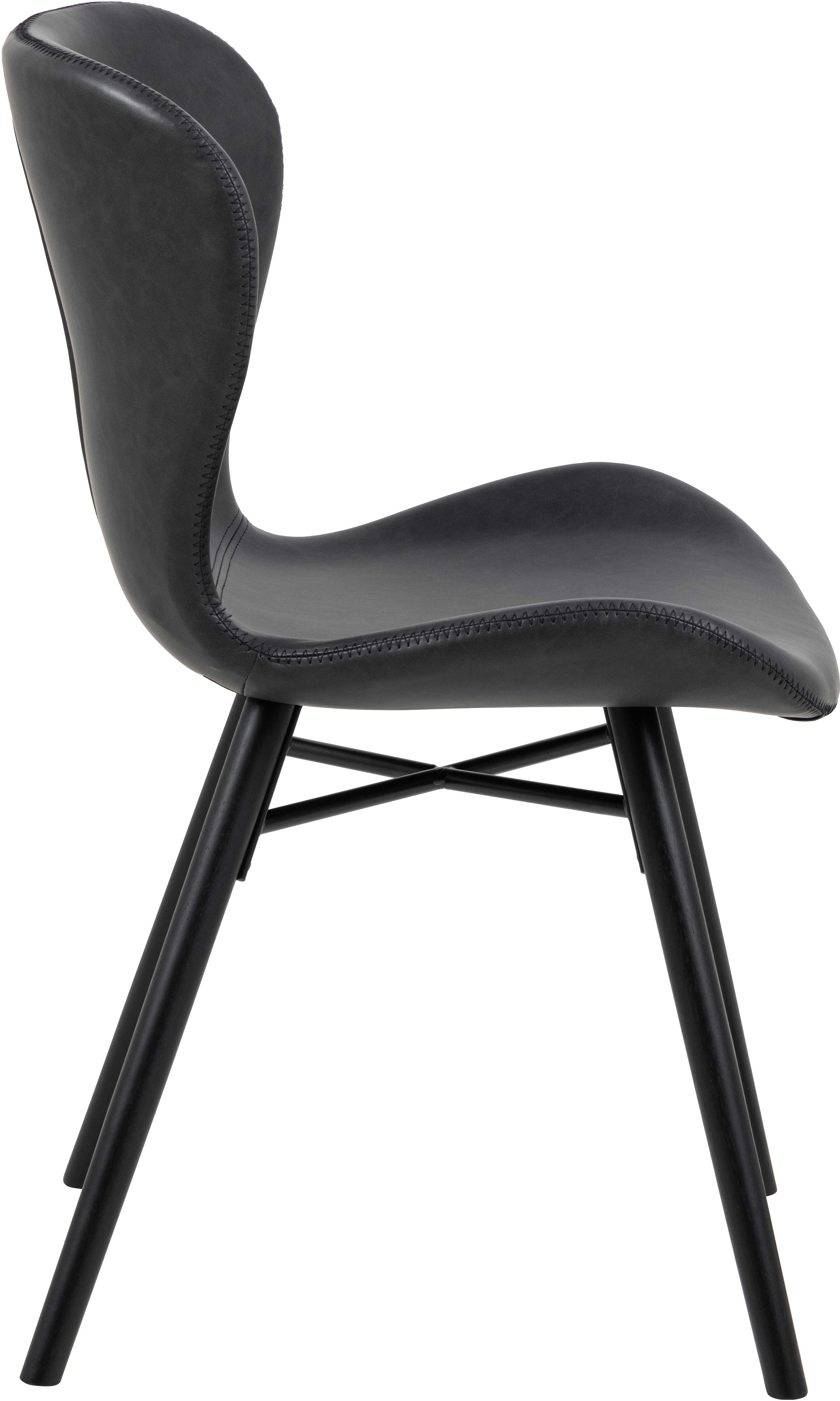 Chaise en similicuir Tilda avec pieds obliques - noir - Image 9