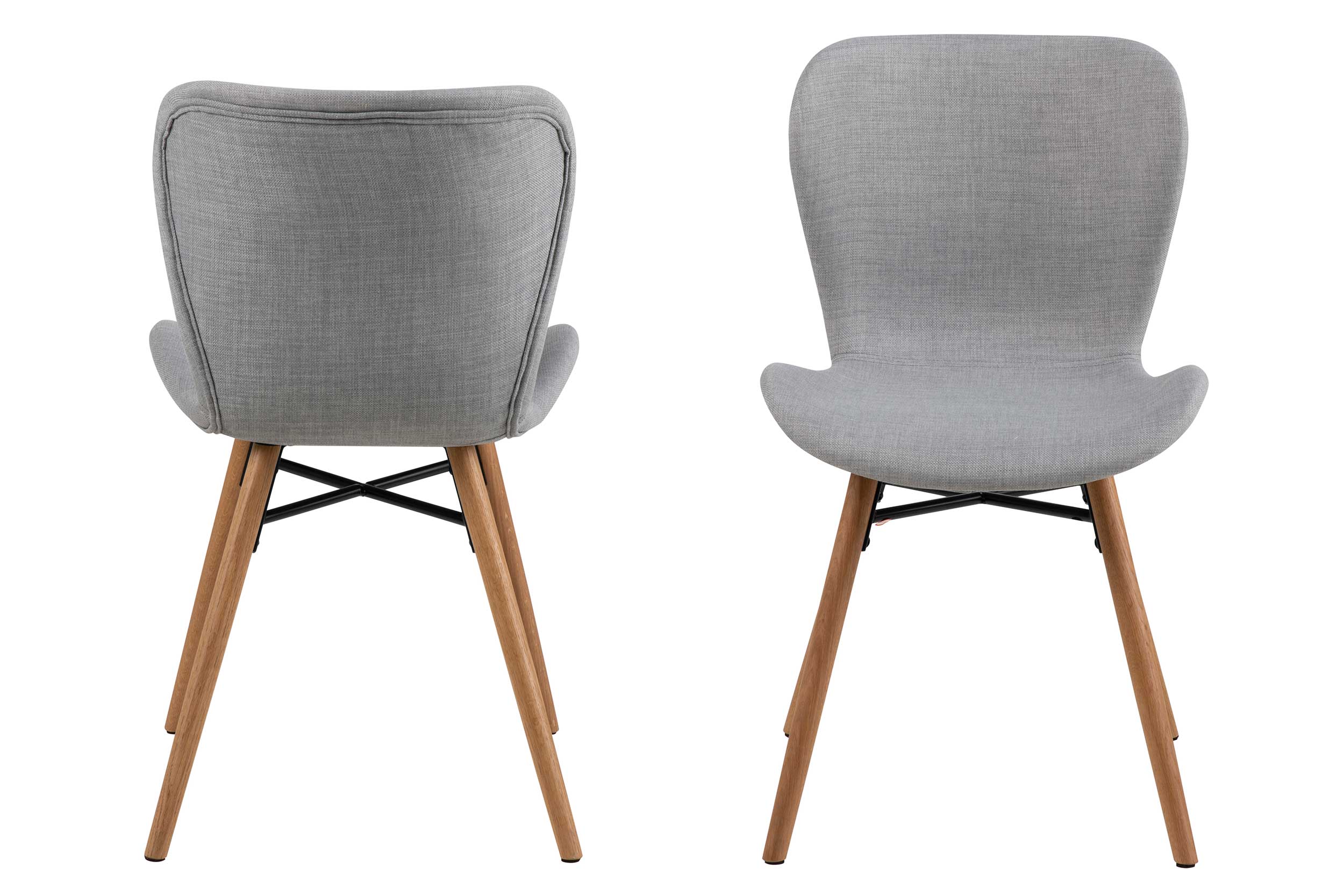 Chaise en tissu Tilda avec pieds obliques - gris clair/chêne - Image 8