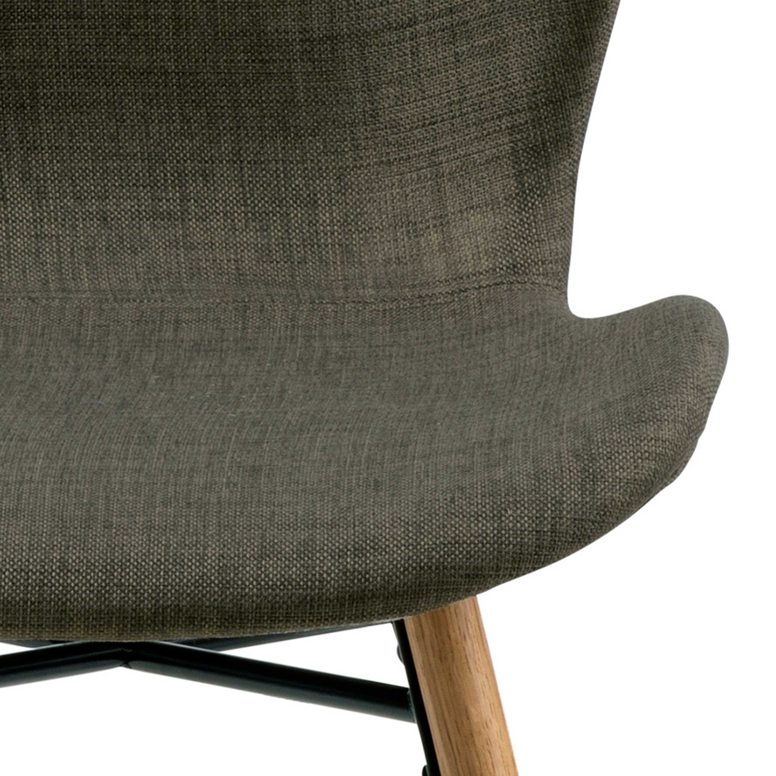 Chaise en tissu Tilda avec pieds obliques - kaki/chêne - Image 4