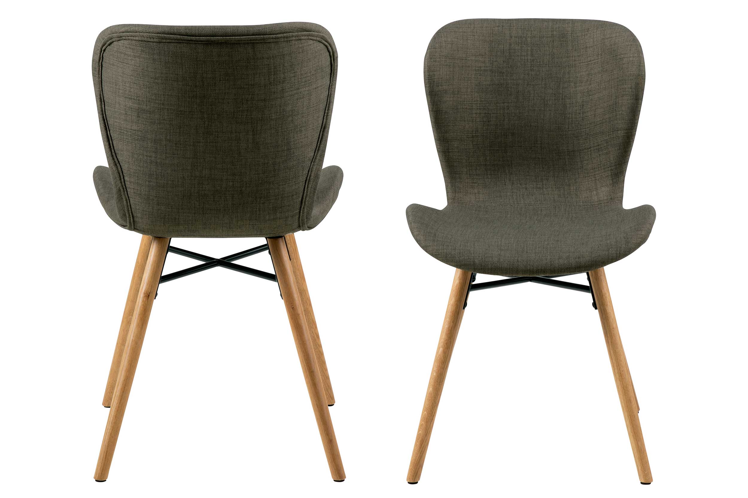 Chaise en tissu Tilda avec pieds obliques - kaki/chêne - Image 8