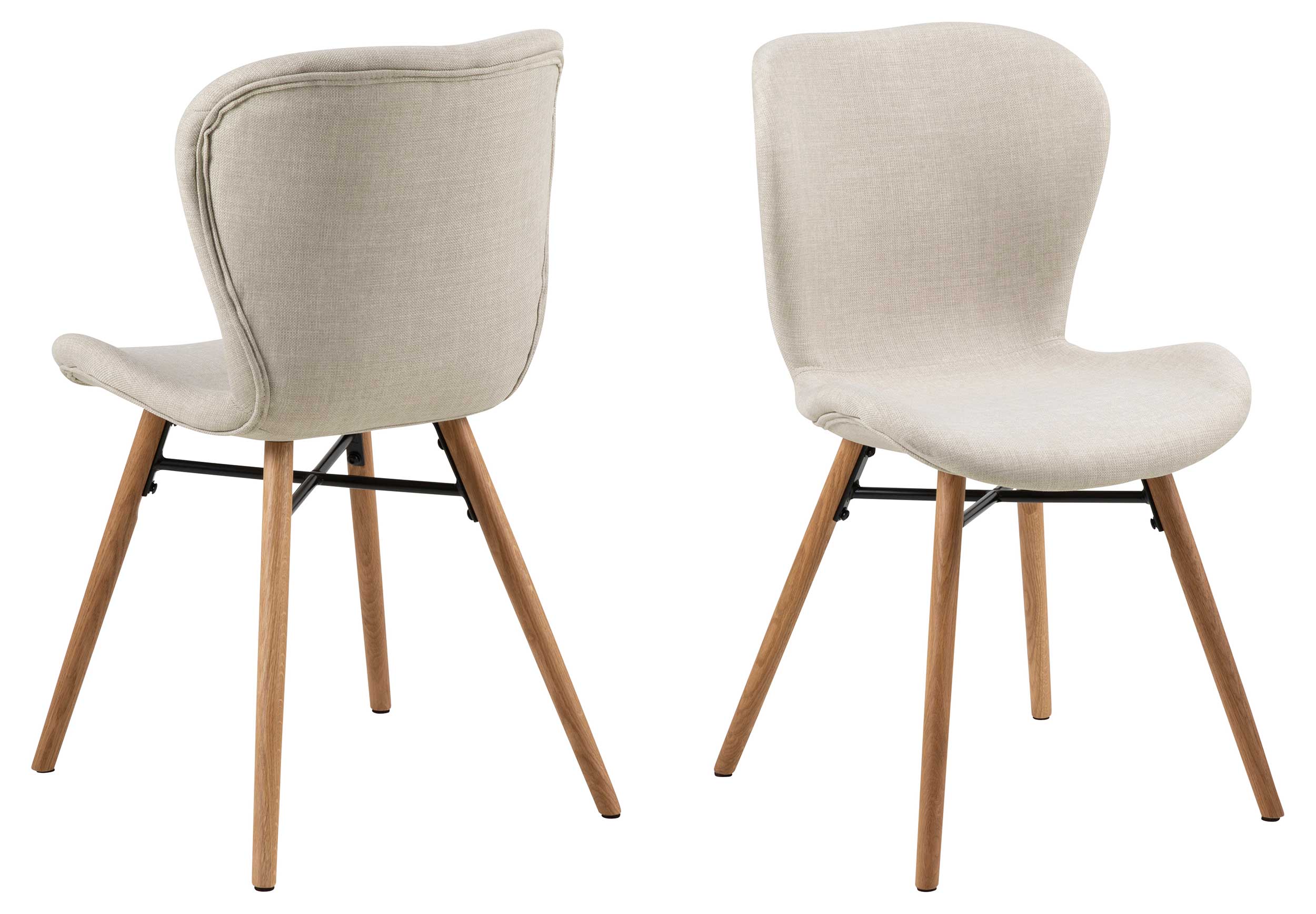 Chaise en tissu Tilda avec pieds obliques - sable/chêne - Image 6