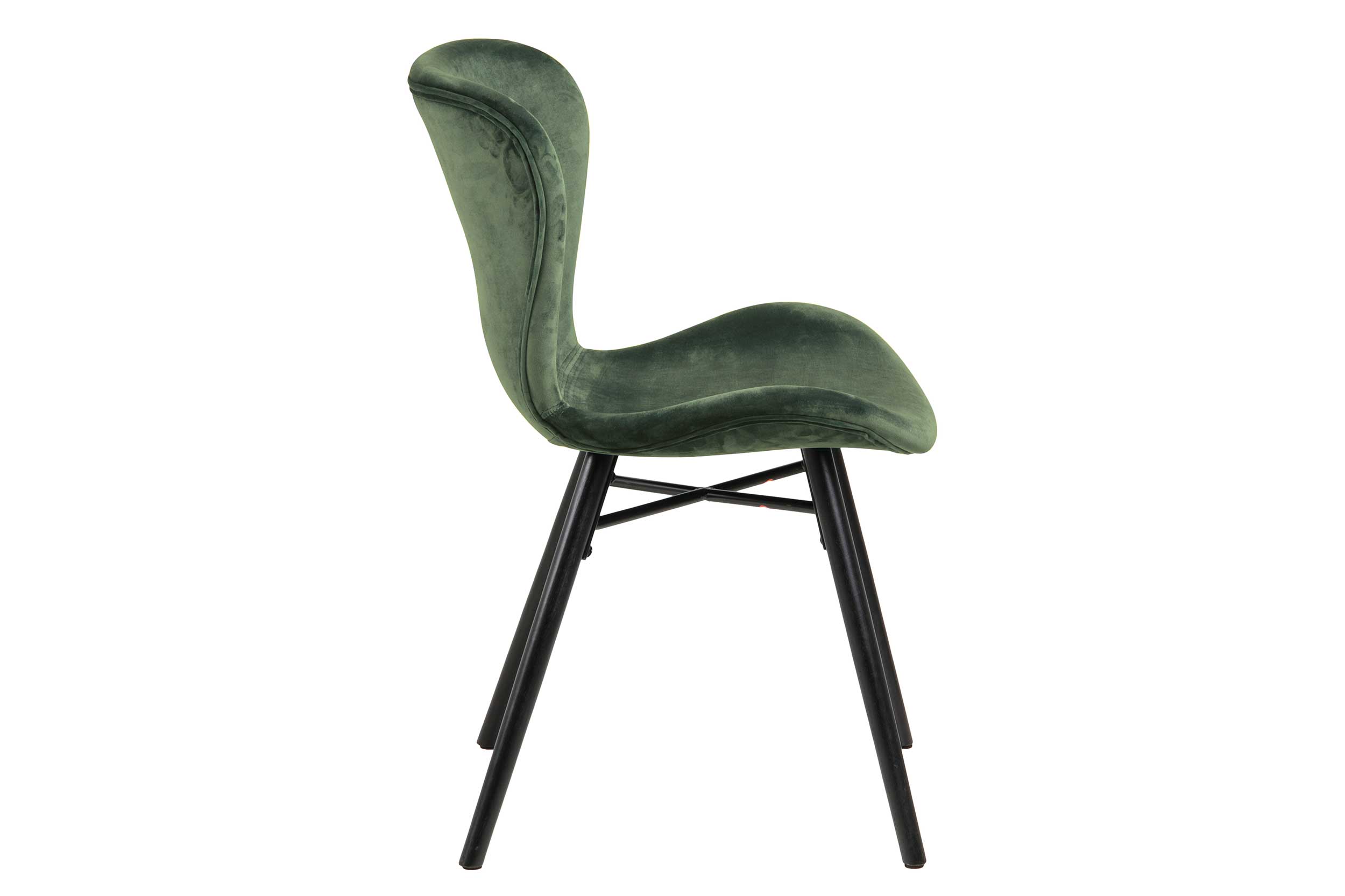 Chaise en velours Tilda avec pieds obliques - vert forêt/noir - Image 5