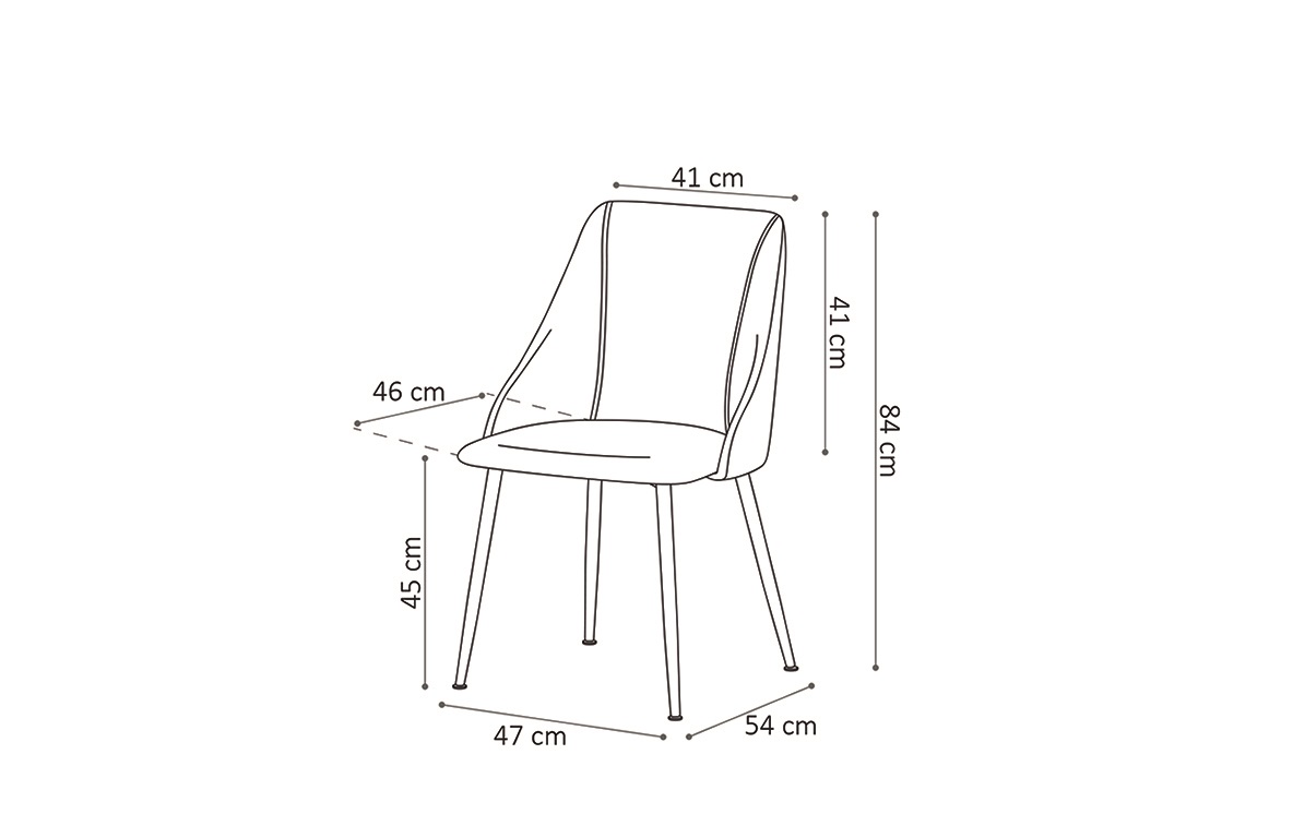Chaise Maria velours - gris/noir - Image 2
