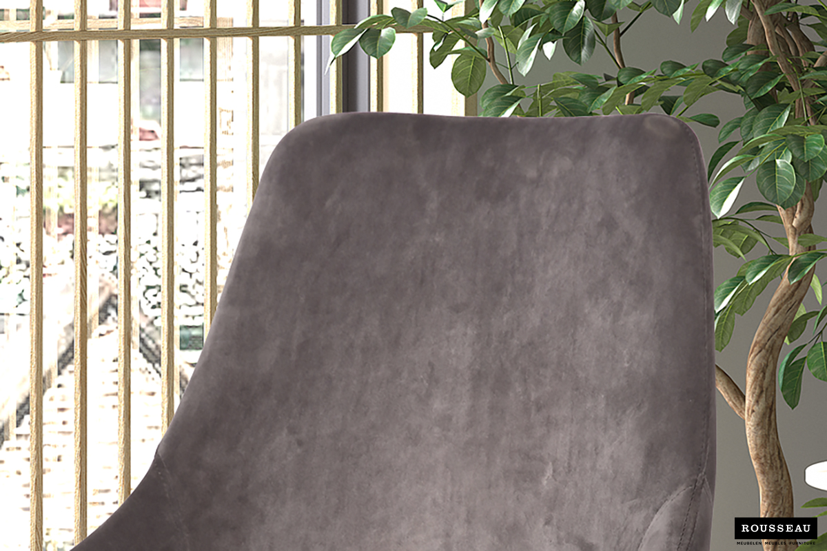 Chaise Mirano métal/velours - gris - Image 4