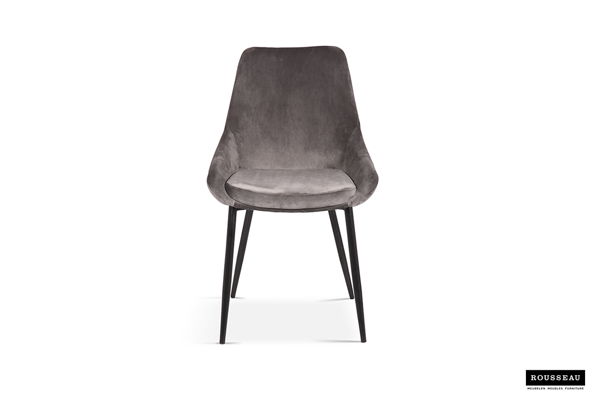 Chaise Mirano métal/velours - gris - Image 8