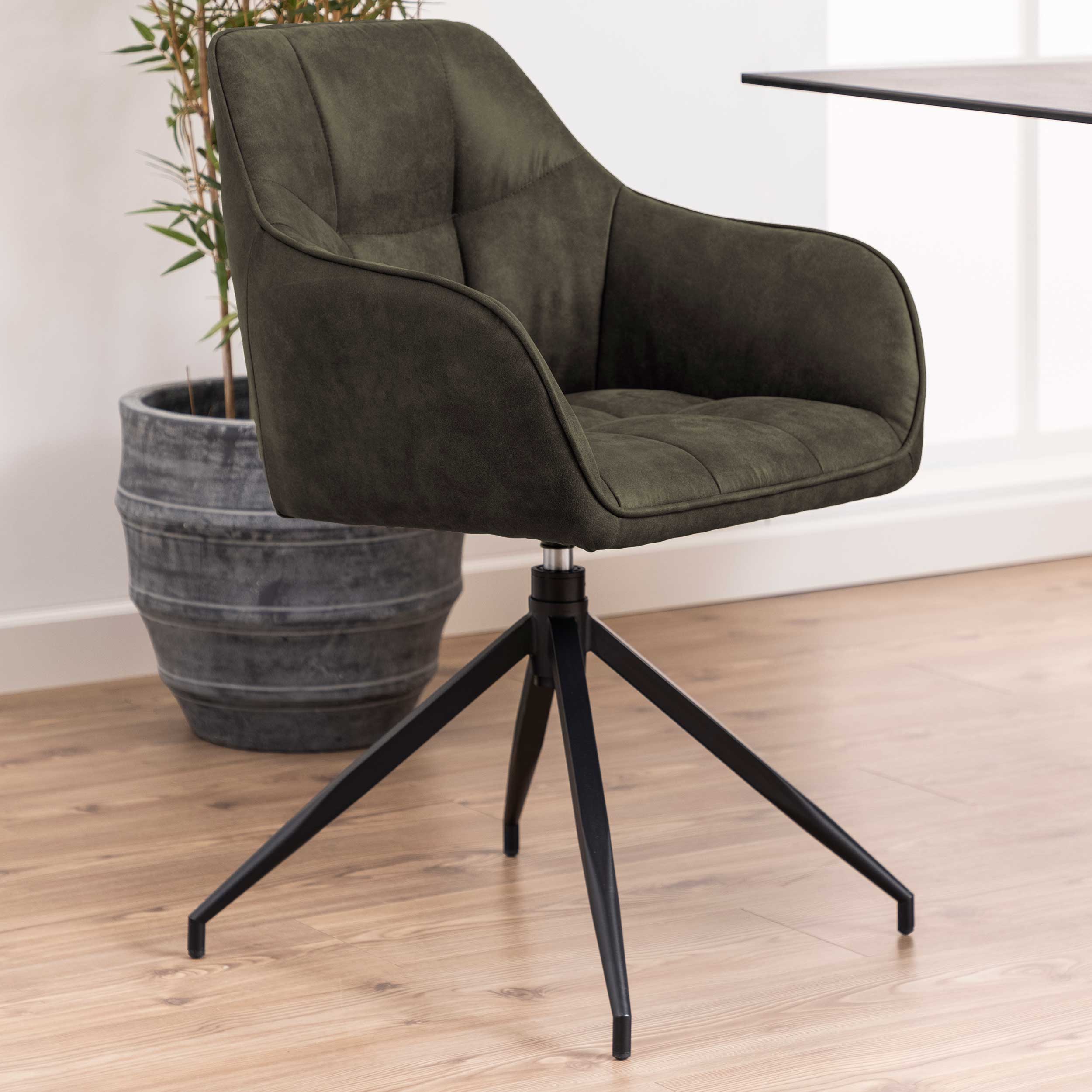 Chaise pivotante Birgen - vert olive