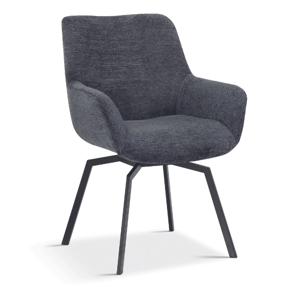 Chaise pivotante Modesta-tissu teddy bleu - Image 5