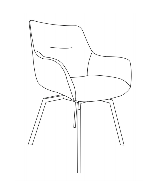 Chaise pivotante Modesta velours côtelé - beige - Image 2