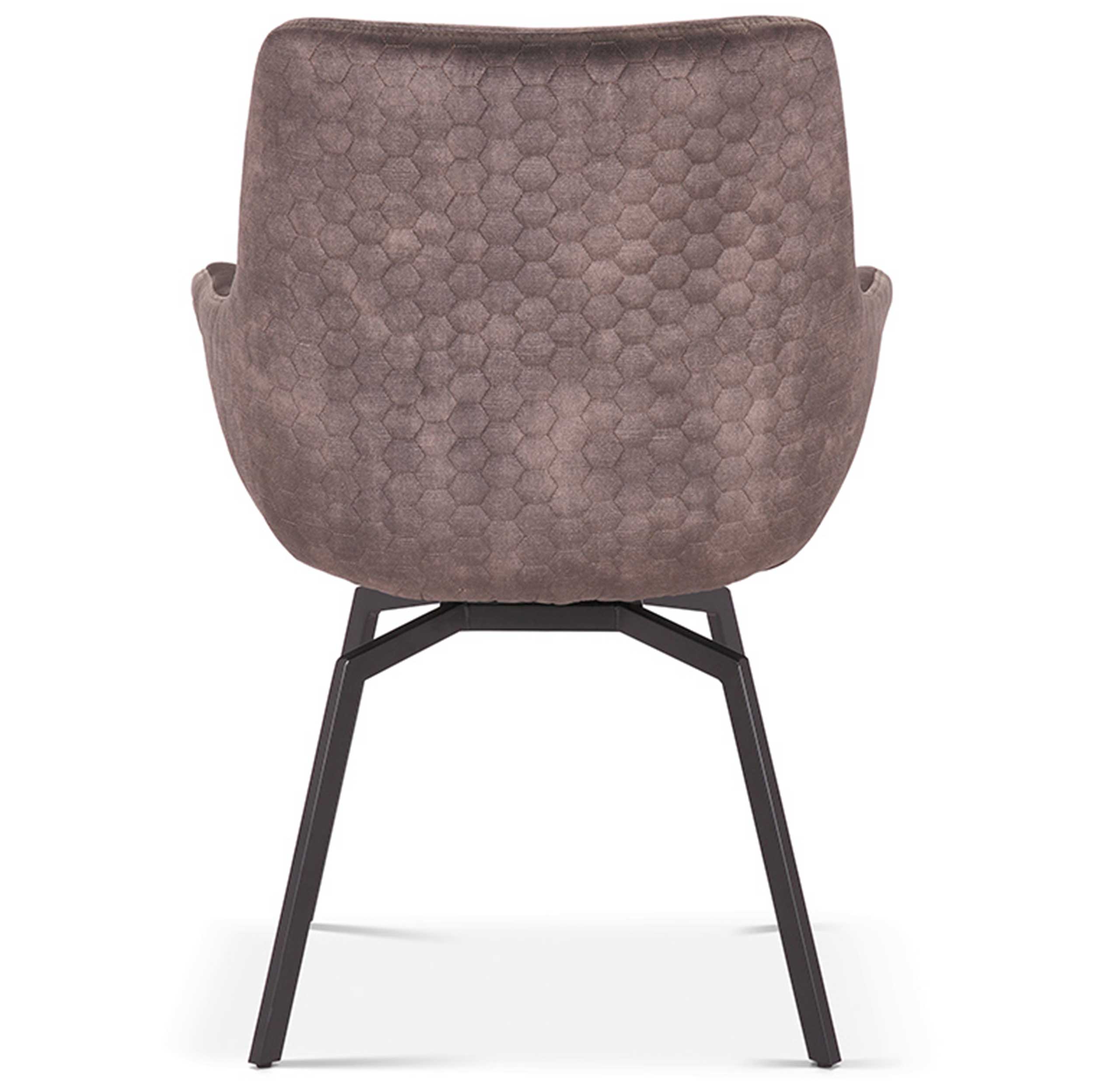 Chaise pivotante Modesta velours côtelé - taupe - Image 3