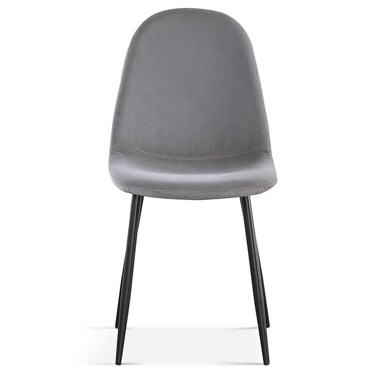 Chaise Valeska velours - gris - Image 4
