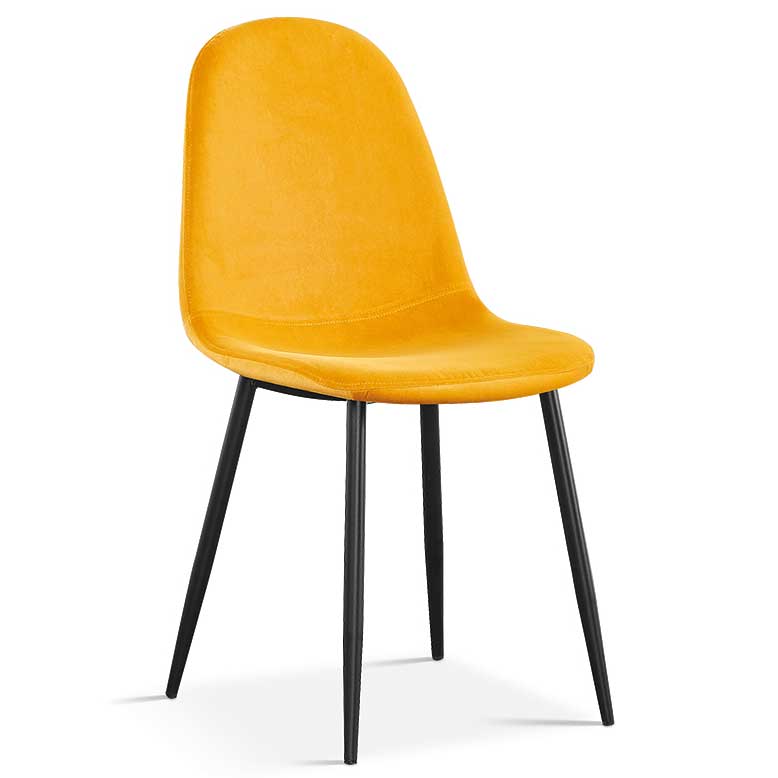 Chaise Valeska velours - jaune - Image 7