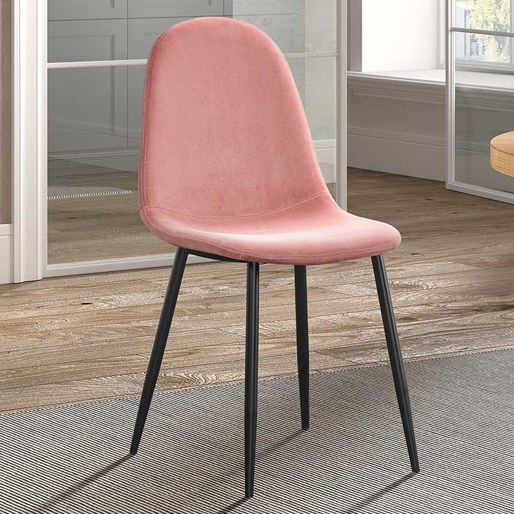 Chaise Valeska velours - rose