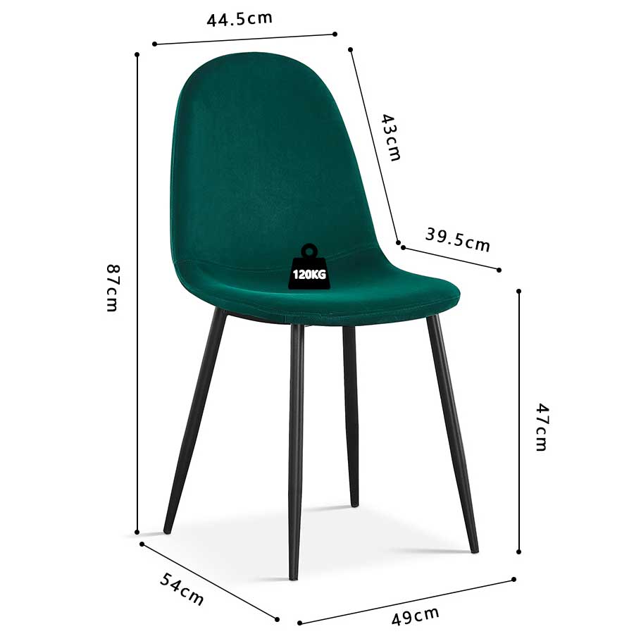 Chaise Valeska velours - vert - Image 3