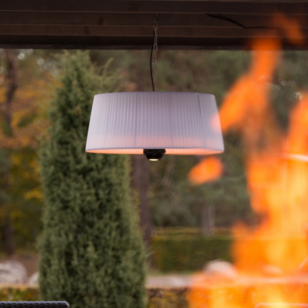 Chauffe-terrasse avec éclairage Alix 74cm pendant - blanc - Image 2