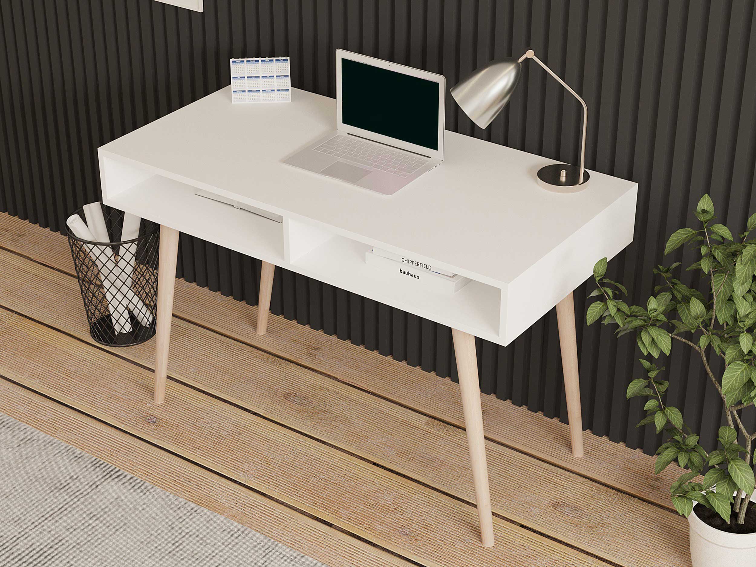 Cisto Bureau d'étude | 100 % MÉLAMINE | Blanc - Image 4