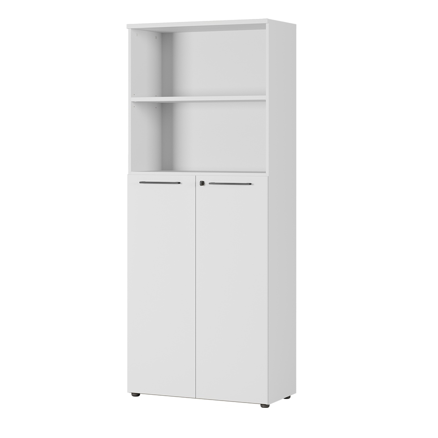 Classeur Osmond 80cm à 2 portes & 2 niches - gris clair